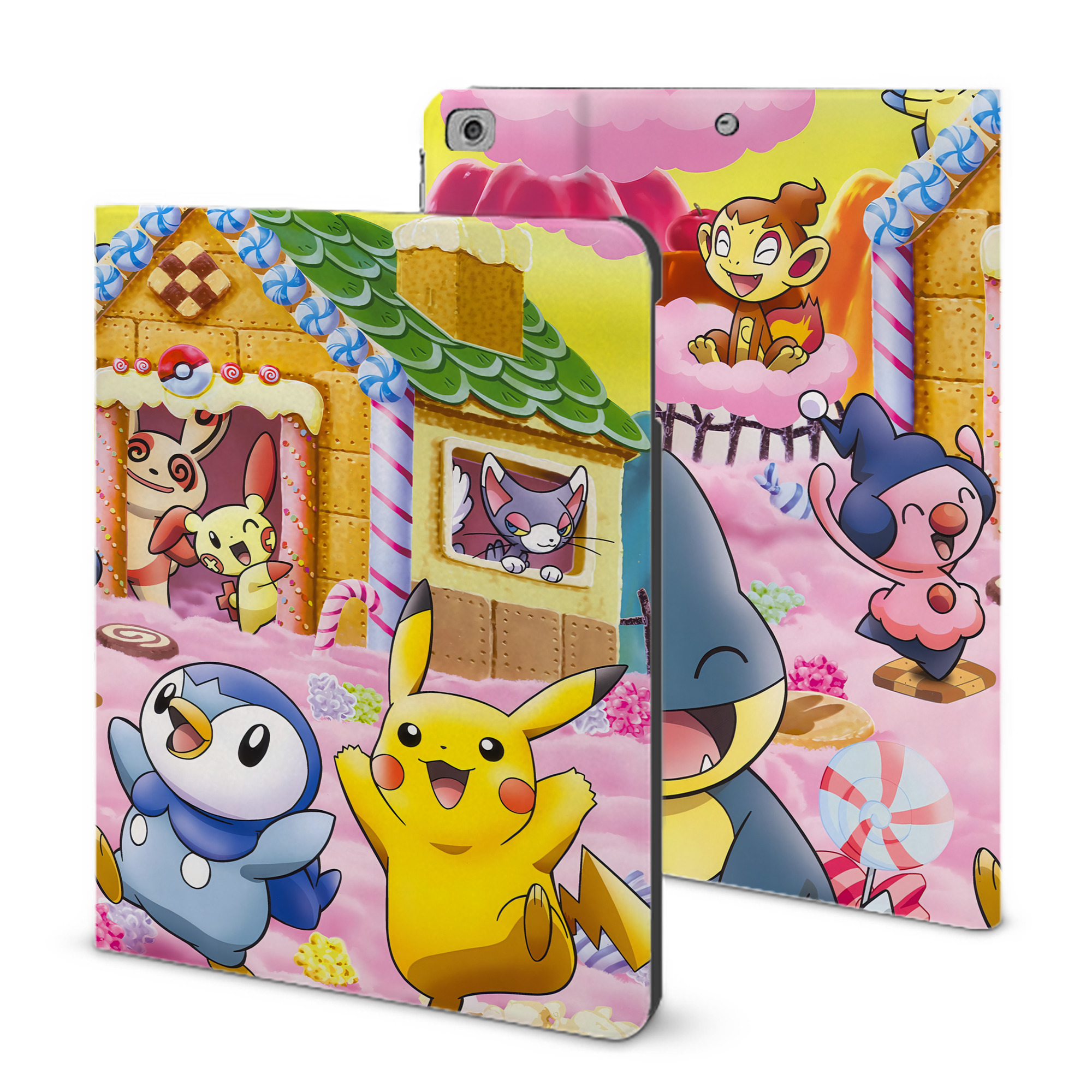 （画像用） ポケットモンスター Pokémon IPad ケース ブック型 PUレザー TPU 耐衝撃 軽量 薄型 ペン収納なし 全面保護 IPad 各モデル対応